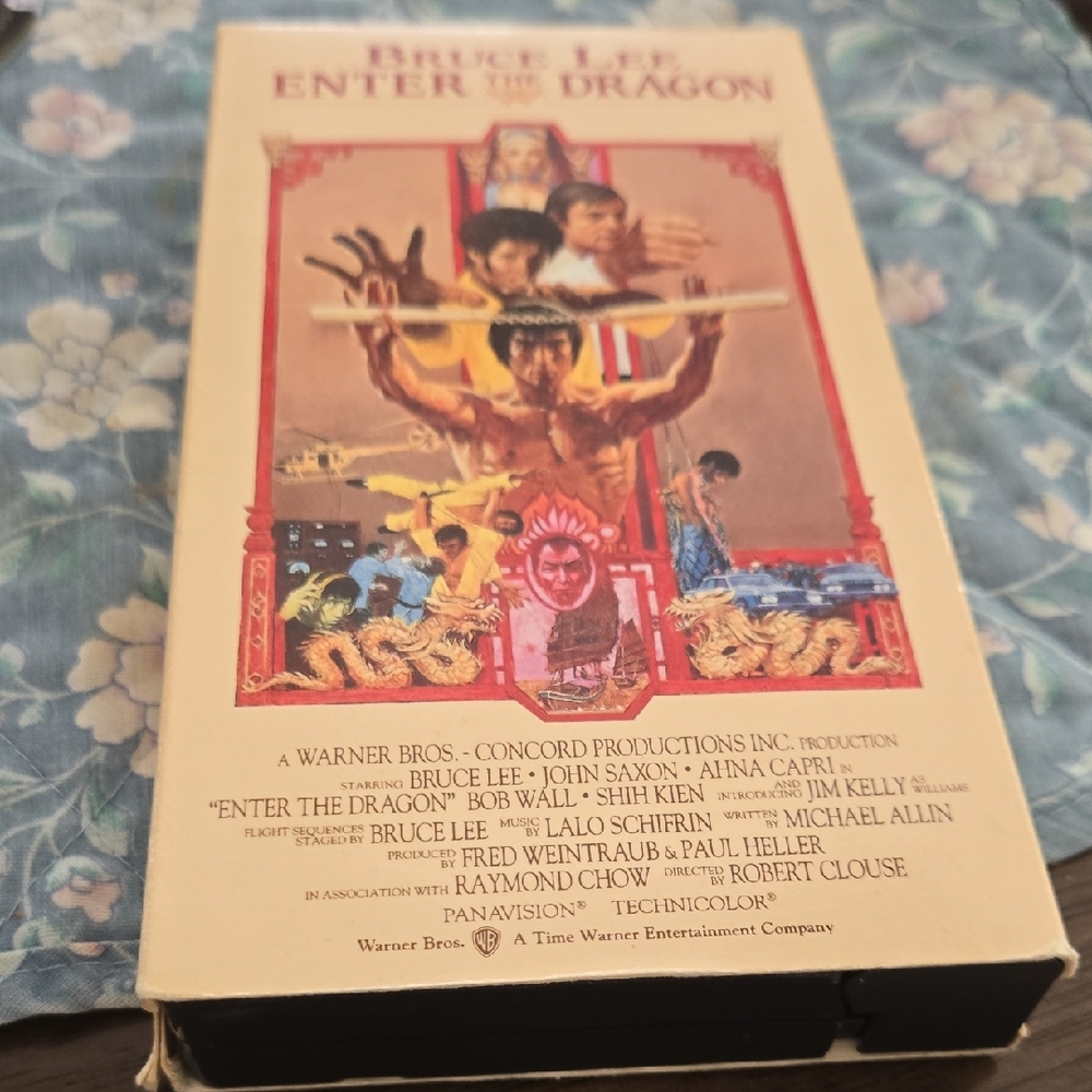 very Rare Mint Condition -"Enter the Dragon" VHS Box in Beige and Red Artwork